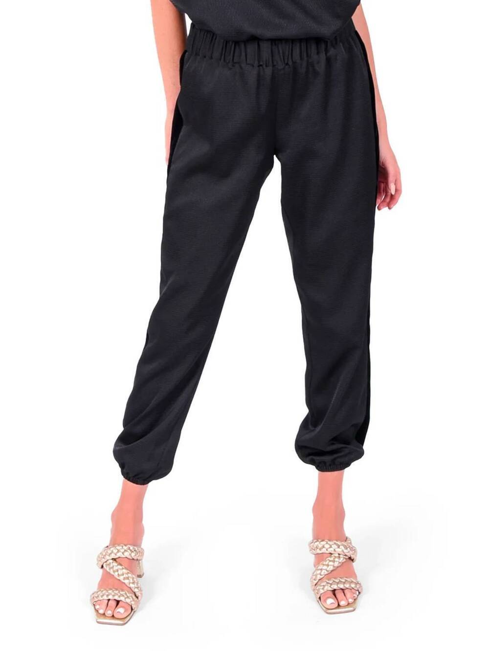 NEW EMILY MCCARTHY women's downtown jogger pants in black tuxedo